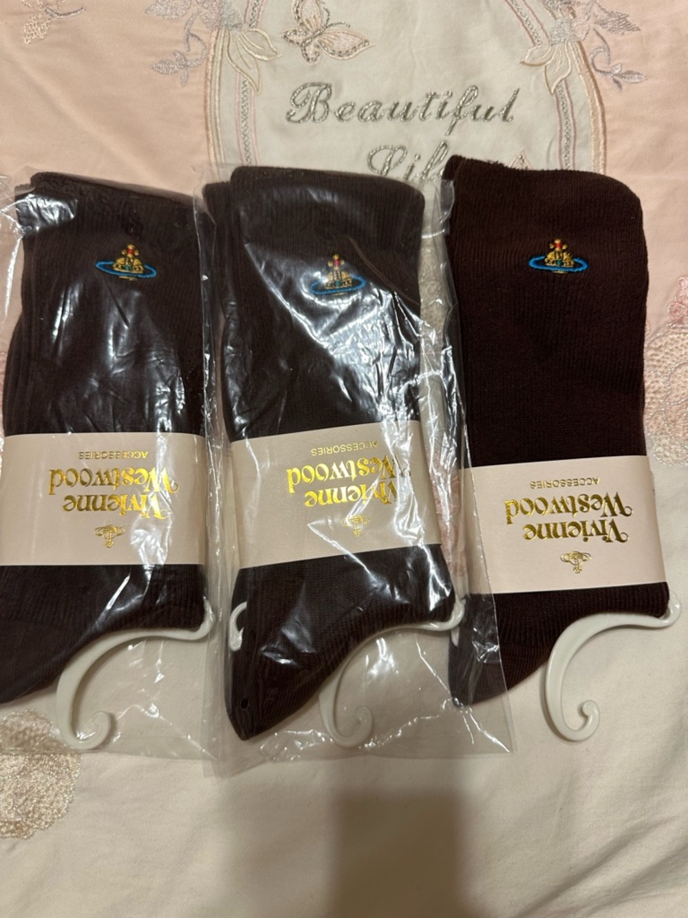 Vivienne Westwood Embroidery Socks Cotton Socks Beautiful Color